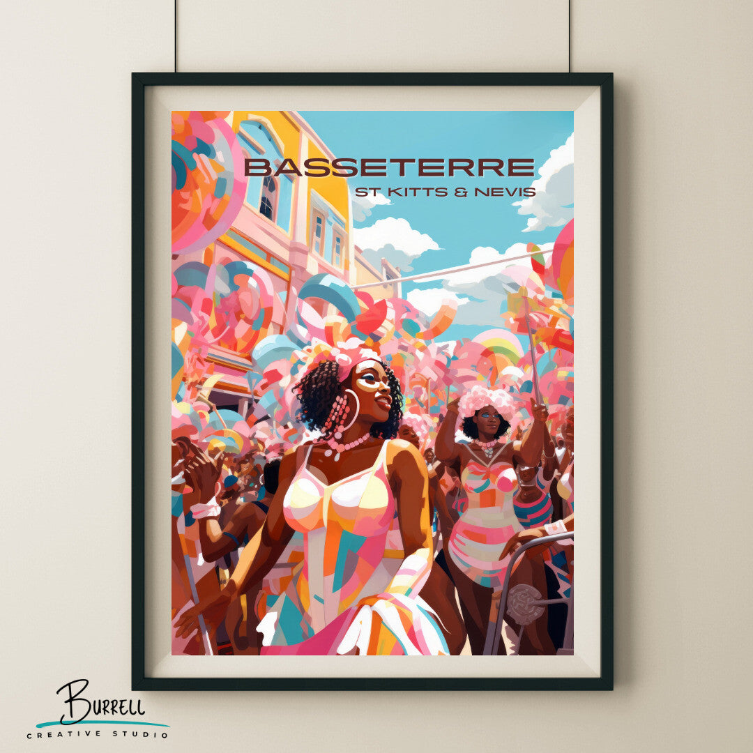 Basseterre St Kitts Carnival Travel Poster & Wall Art Poster Print