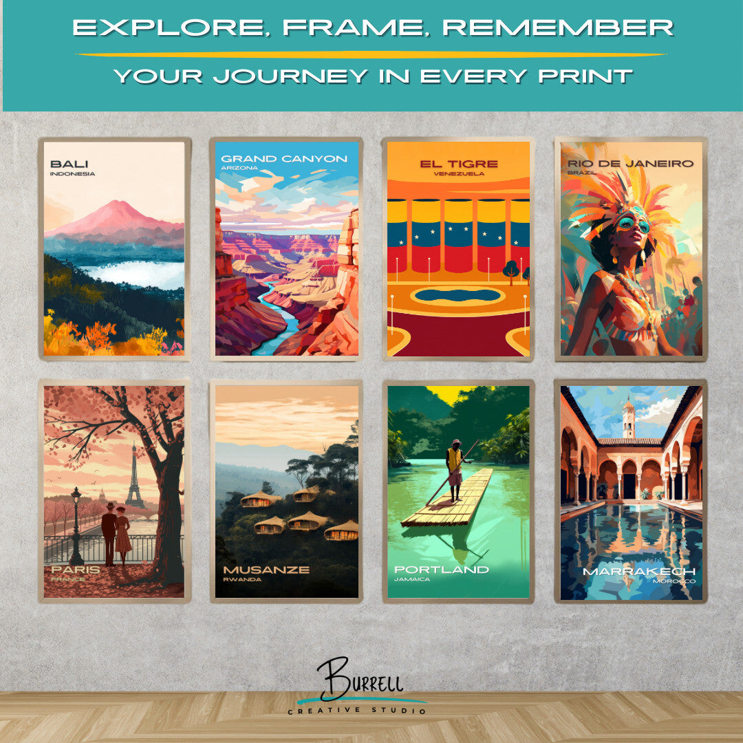 El Tigre Venezuela La Bandera Travel Poster & Wall Art Poster Print