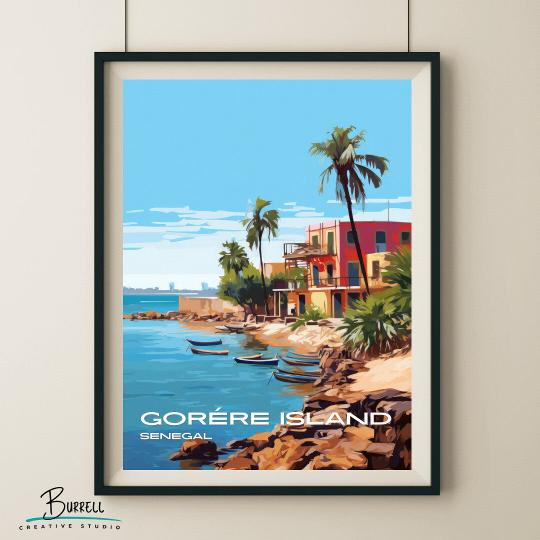 Goree Island Senegal Coastal View Travel Poster & Wall Art Poster Print