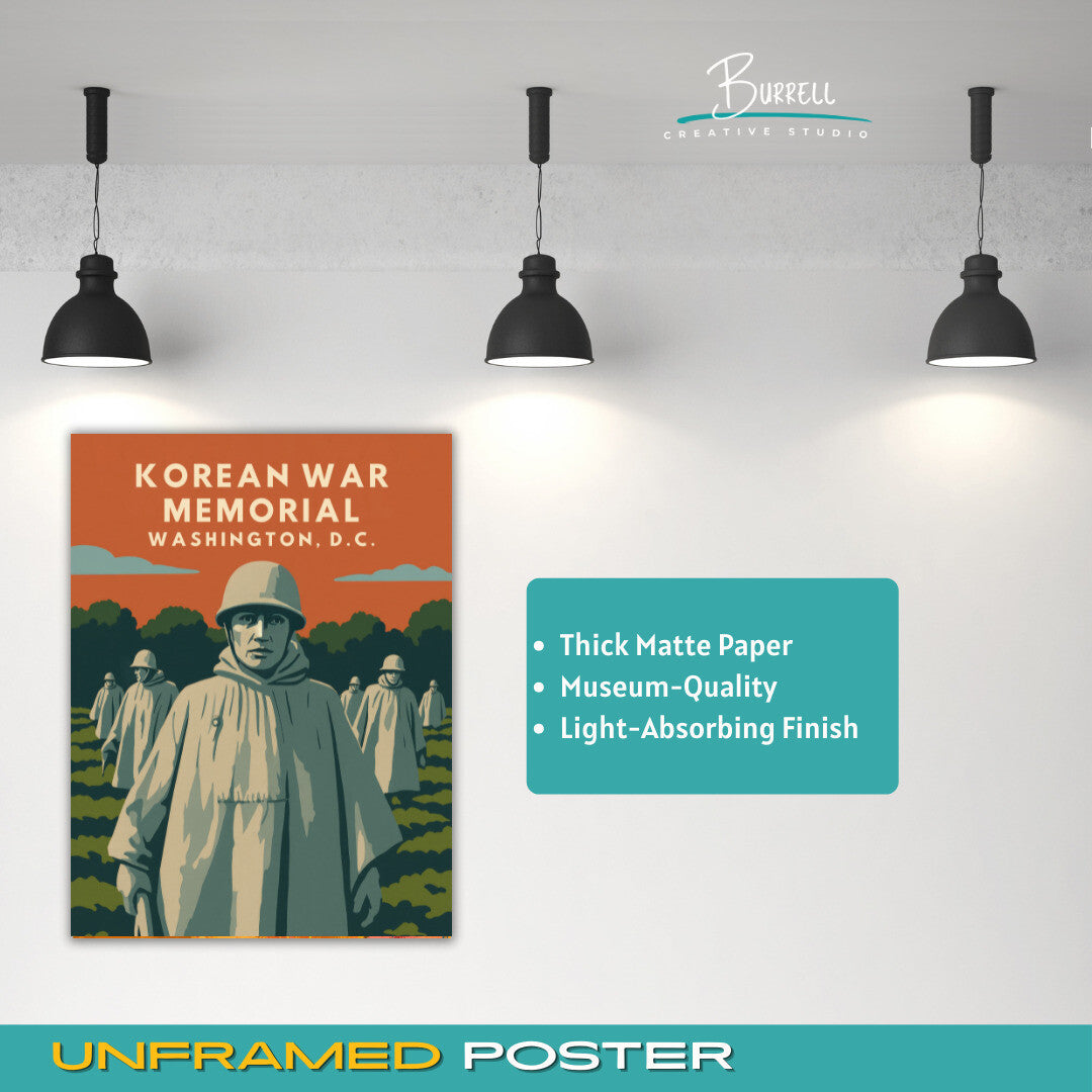 Washington District Of Columbia Korean Memorial Travel Poster & Wall Art Poster Print