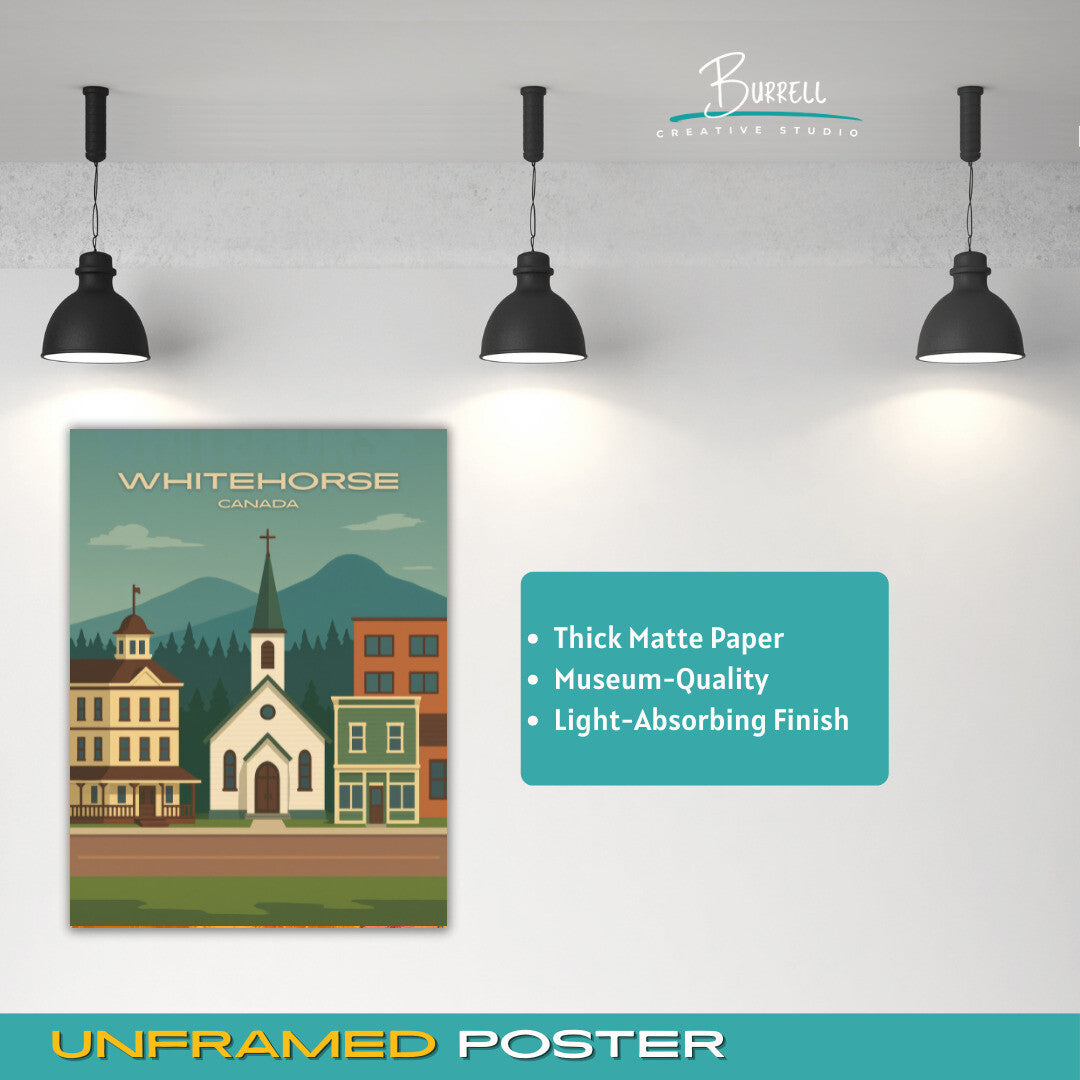 Whitehorse Canada Architecture Travel Poster & Wall Art Poster Print
