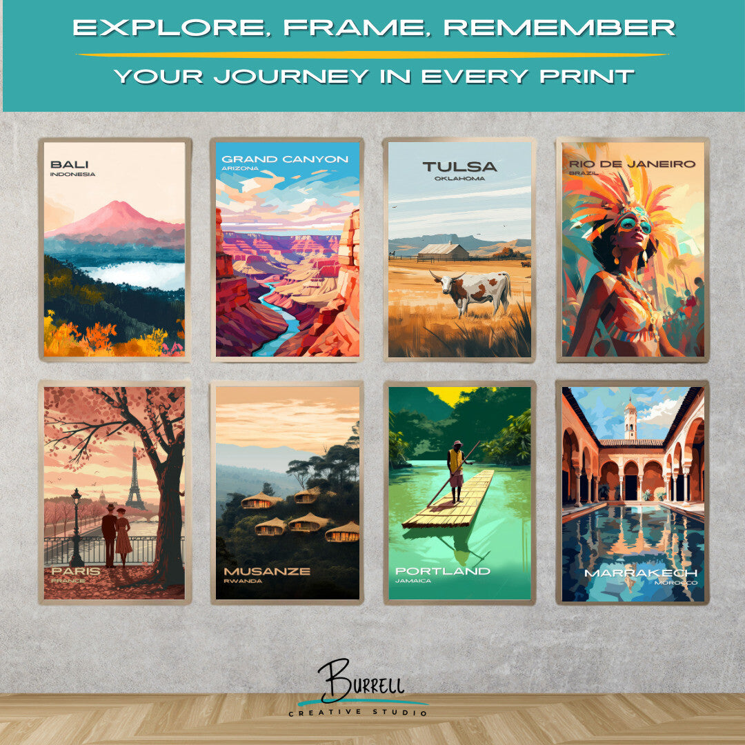 Tulsa Oklahoma Rancher Culture Travel Poster & Wall Art Poster Print