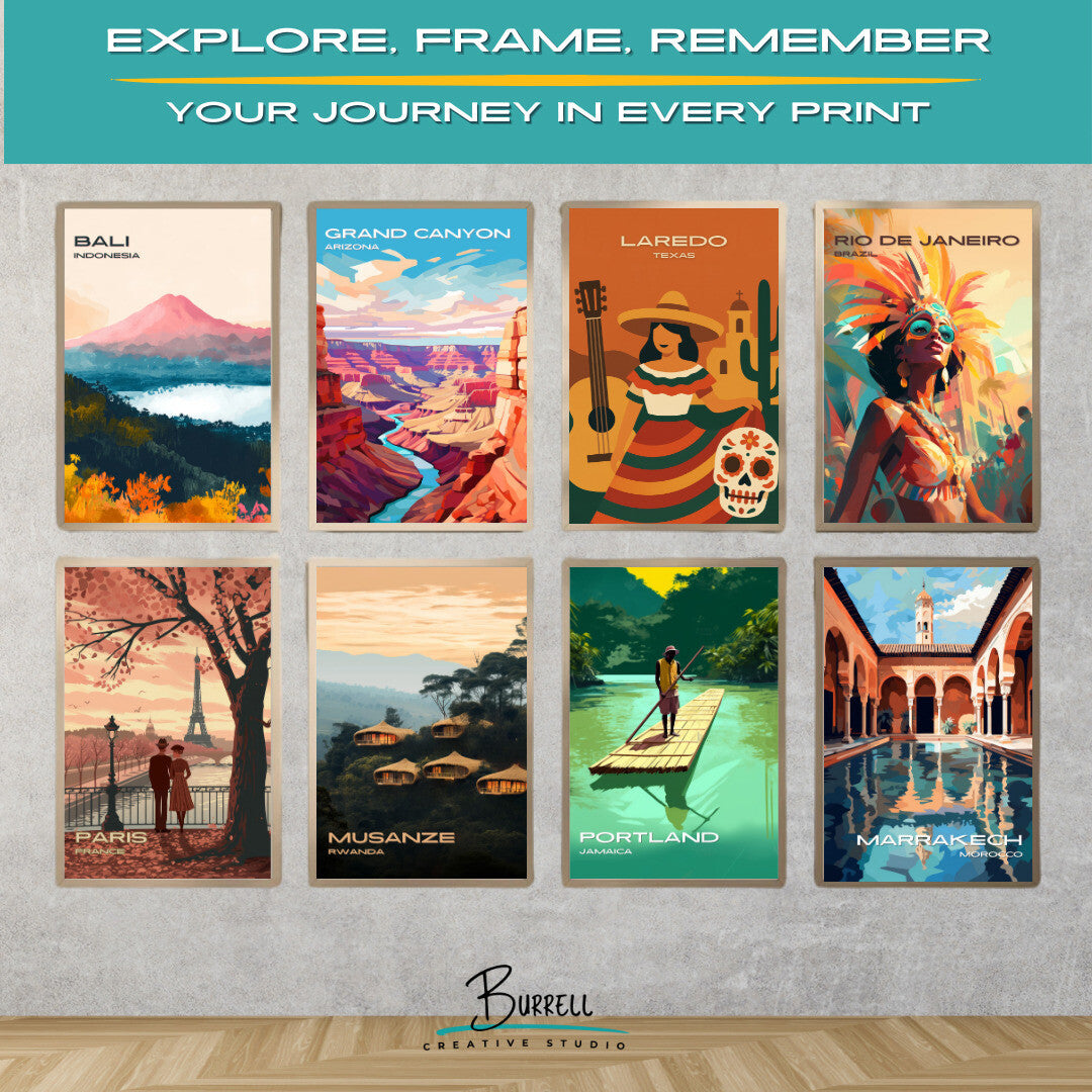 Laredo Texas Hispanic Culture Travel Poster & Wall Art Poster Print