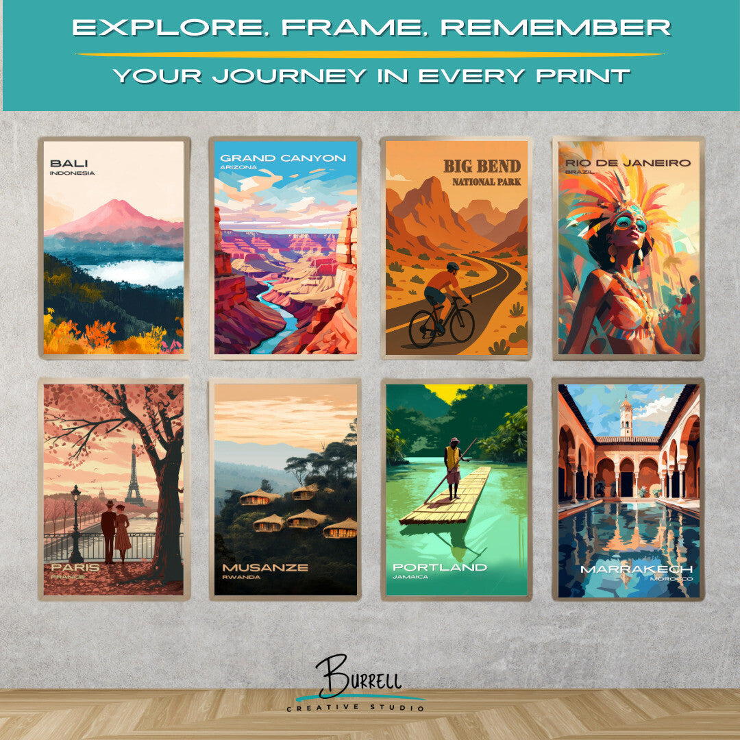Big Bend National Park Texas Cycling Travel Posters & Wall Art Poster Print