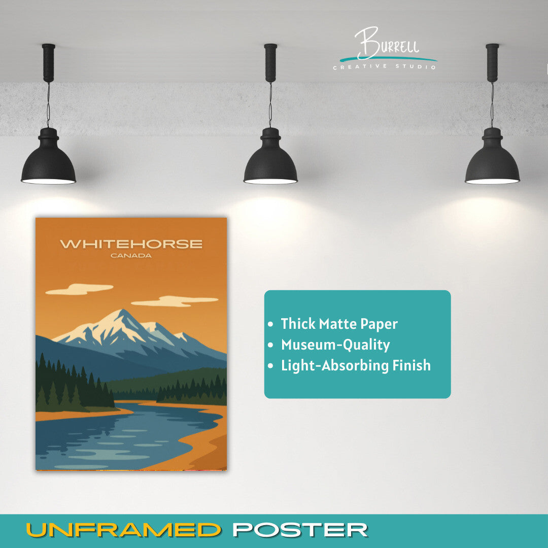 Whitehorse Canada Scenery Travel Poster & Wall Art Poster Print
