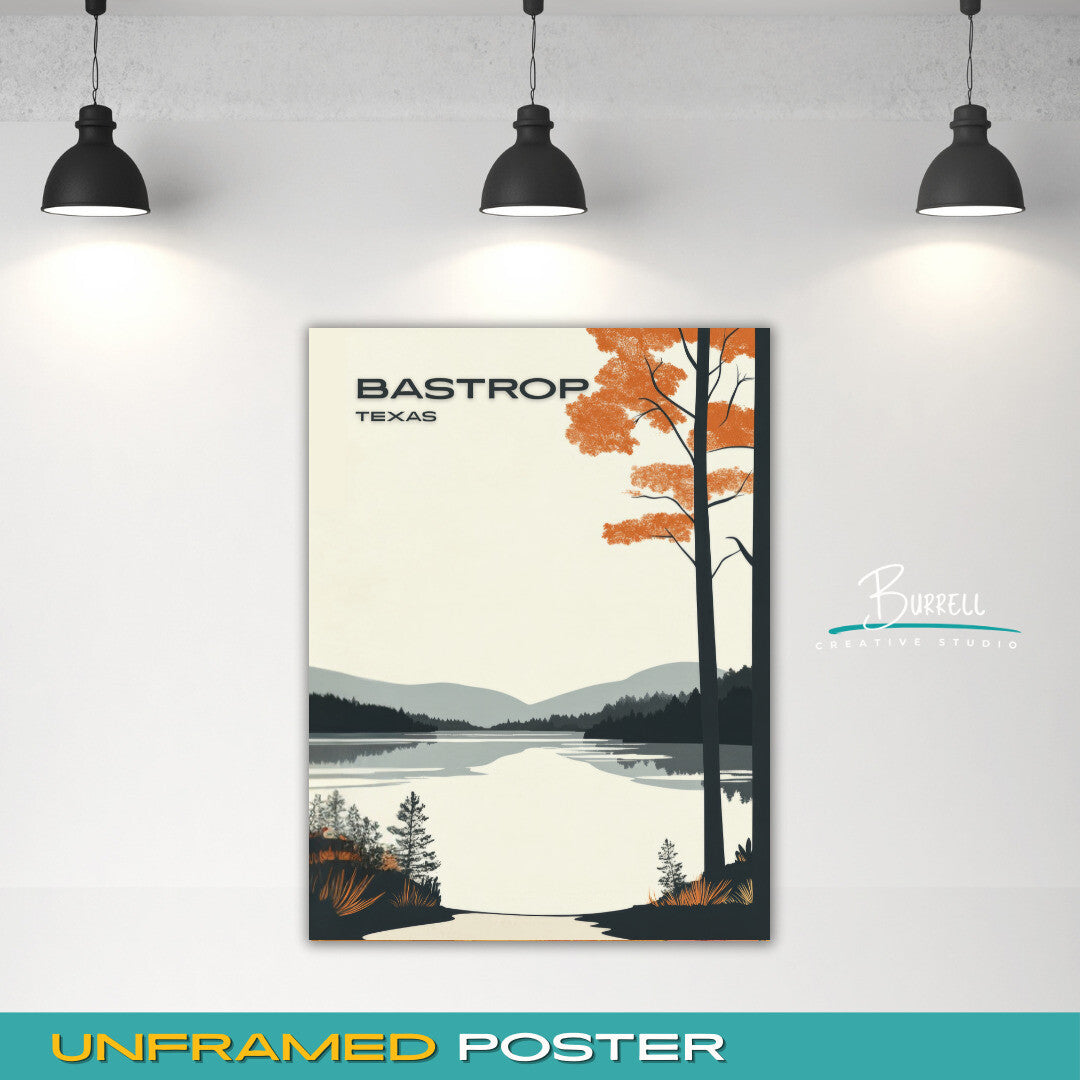 Bastrop Texas McKinney Roughs Nature Park Travel Poster & Wall Art Poster Print