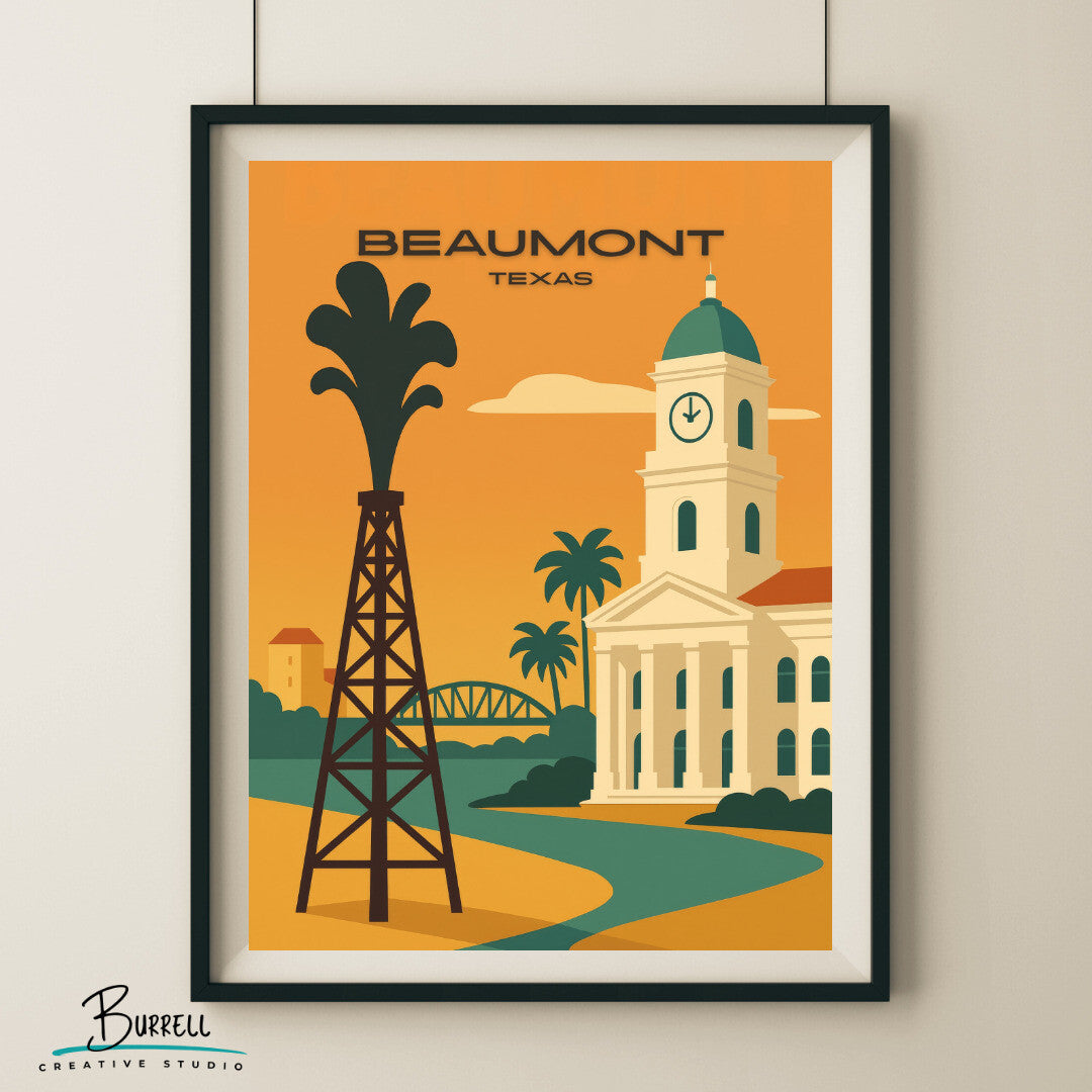 Beaumont Texas Unique Attractions 2 Travel Poster & Wall Art Poster Print