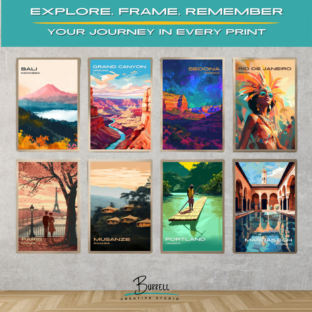 Sedona Arizona Night Sky Travel Poster & Wall Art Poster Print