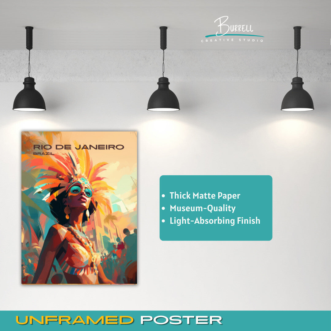 Rio Brazil Carnival Travel Poster & Wall Art Poster Print