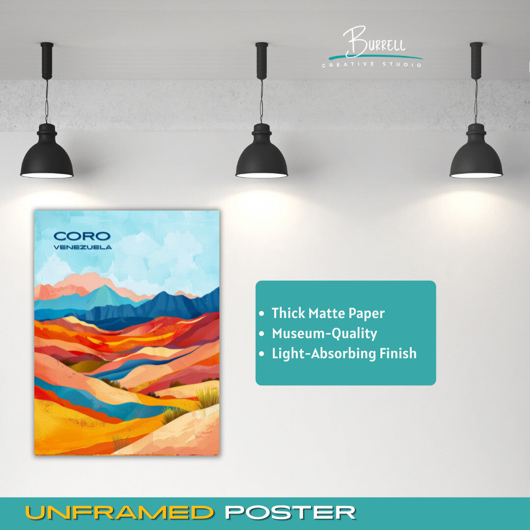 Coro Venezuela Dunes National Park Travel Poster & Wall Art Poster Print