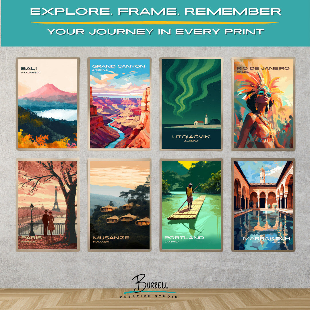 Utqiaġvik Alaska Northern Lights Travel Poster & Wall Art Poster Print