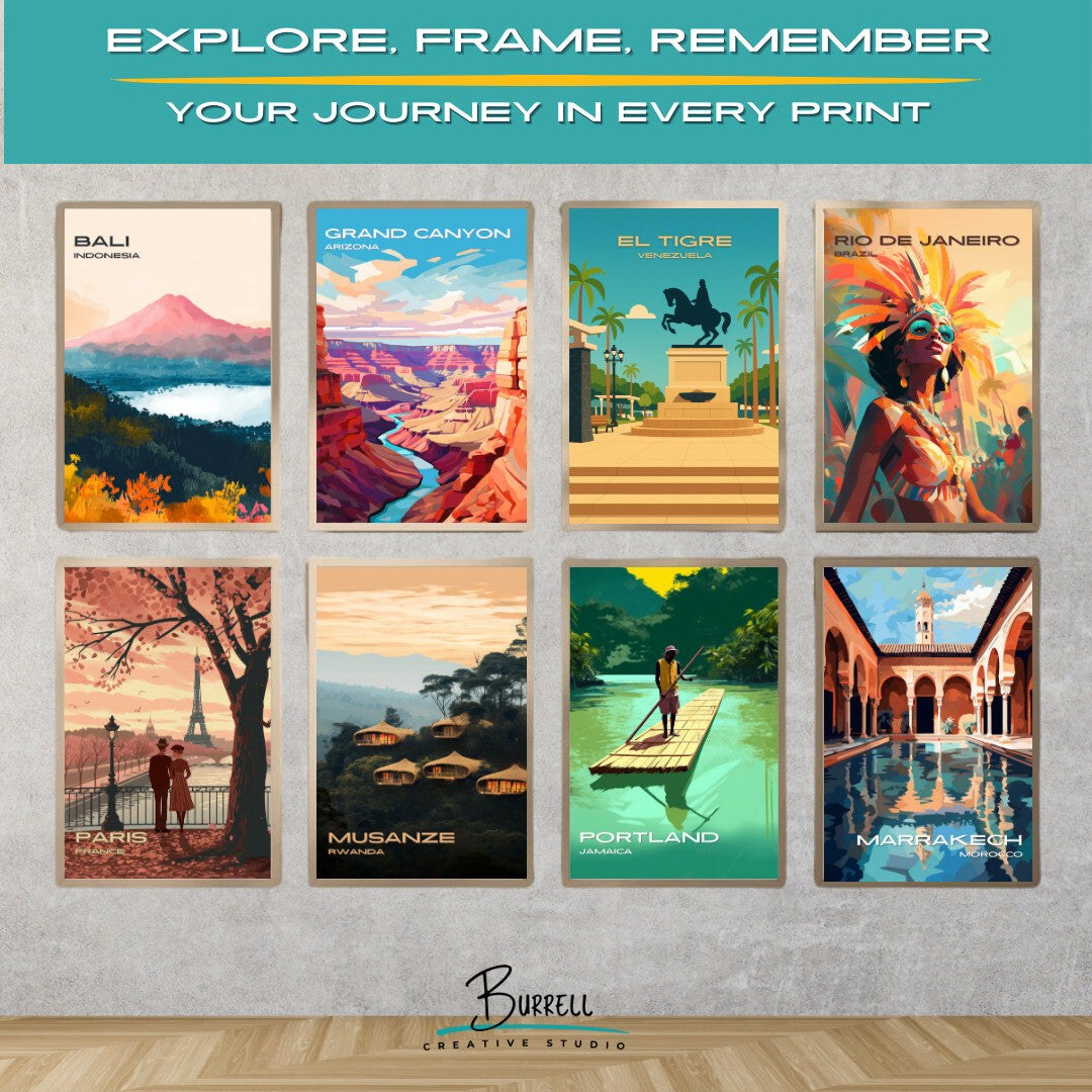 El Tigre Venezuela Plaza Bolivar Travel Poster & Wall Art Poster Print