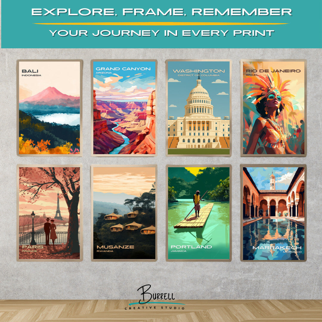 Washington District Of Columbia Capitol Building View Travel Poster & Wall Art Poster Print