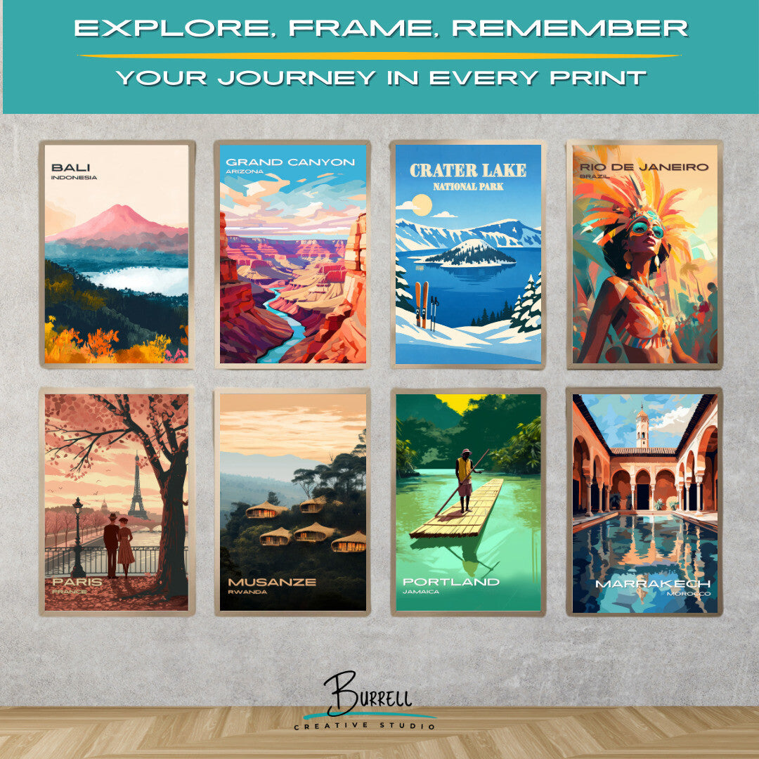 Crater Lake National Park Oregon Winter View Travel Posters & Wall Art Poster Print