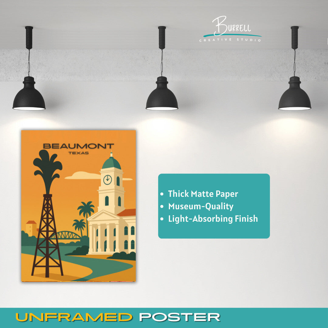 Beaumont Texas Unique Attractions 2 Travel Poster & Wall Art Poster Print