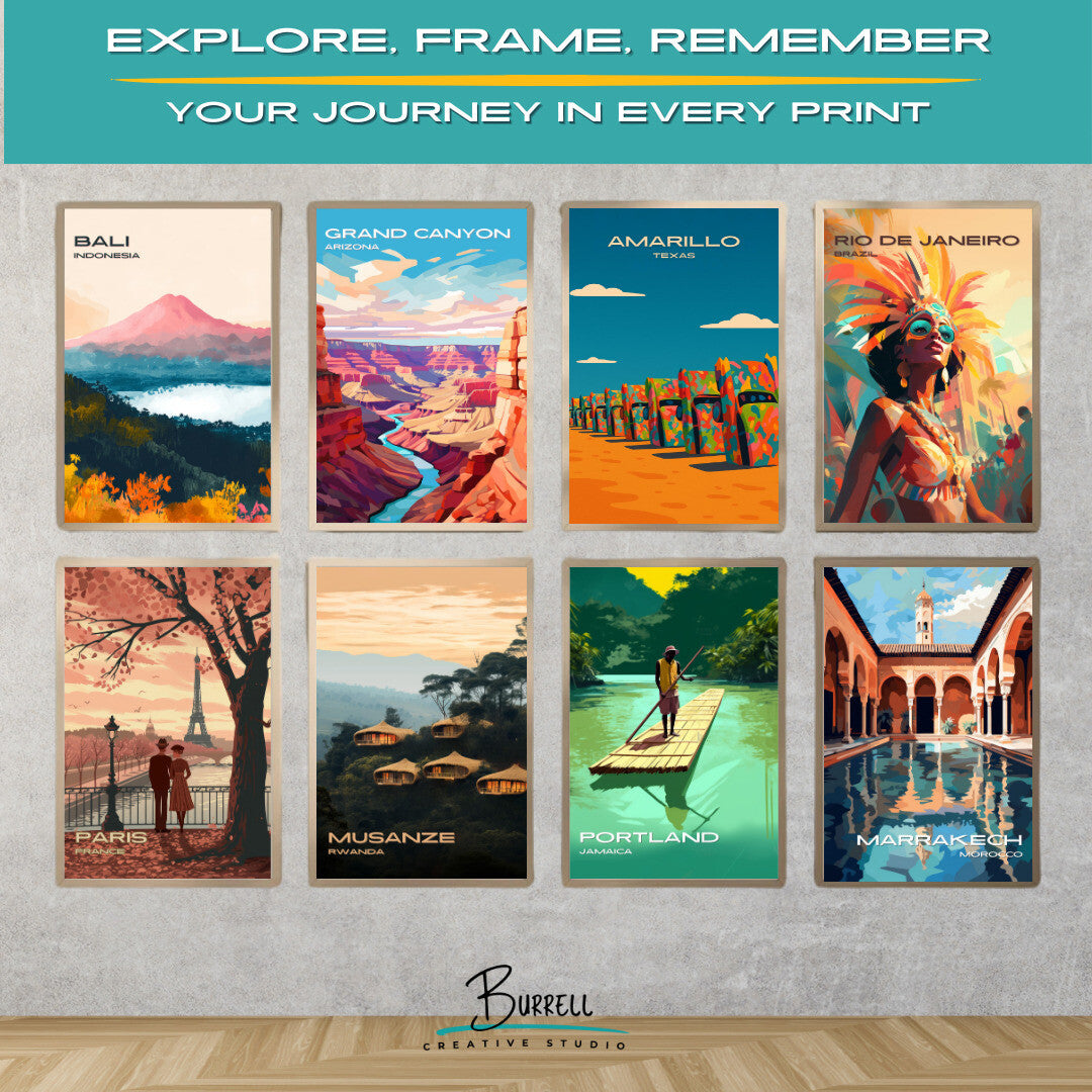 Amarillo Texas Cadillac Ranch Travel Poster & Wall Art Poster Print