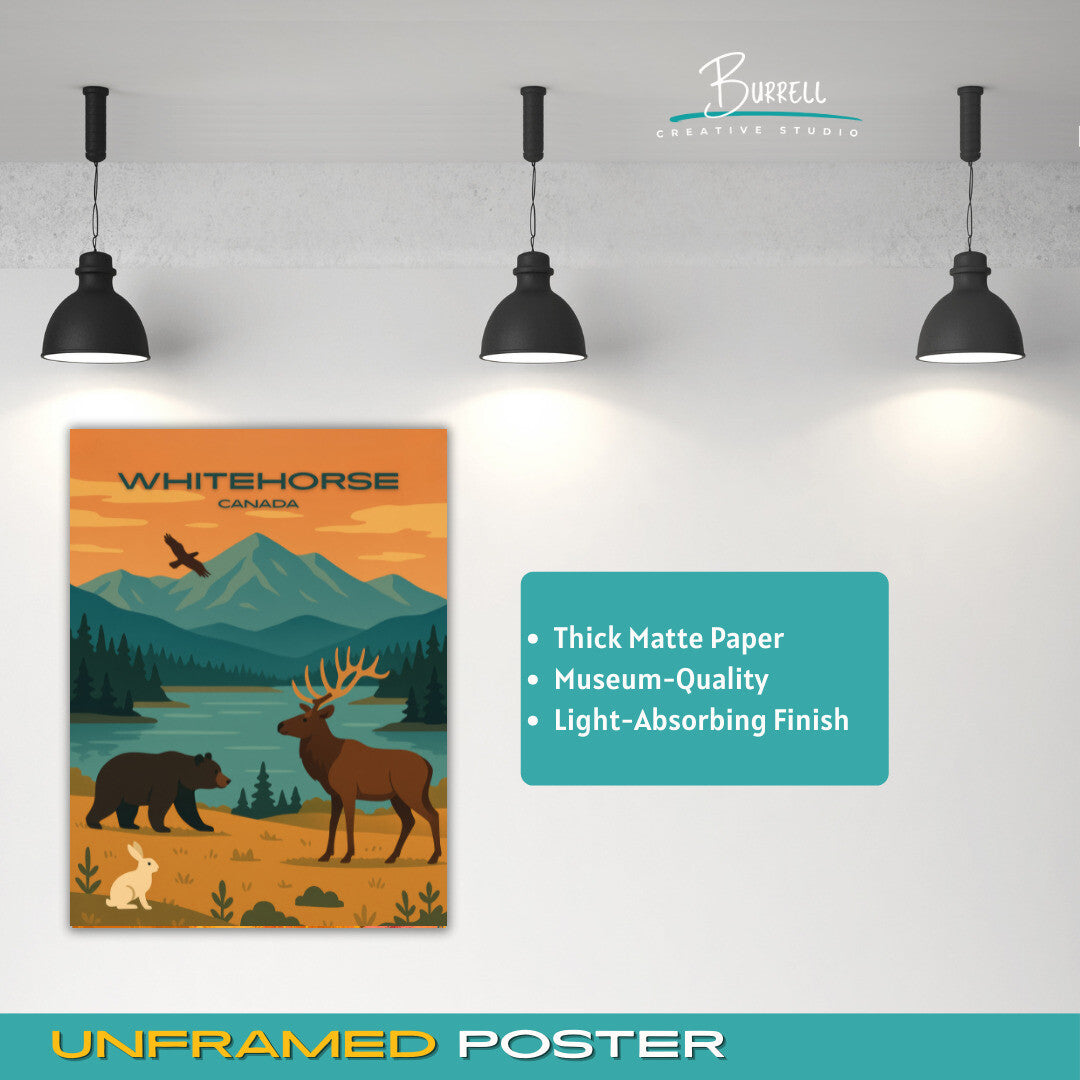 Whitehorse Canada Wildlife Preserve Travel Poster & Wall Art Poster Print