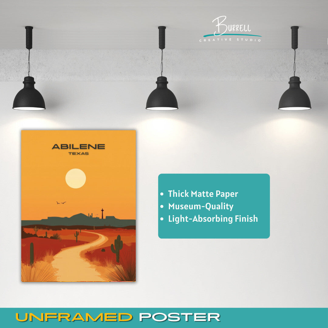 Abilene Texas Scenery Travel Poster & Wall Art Poster Print
