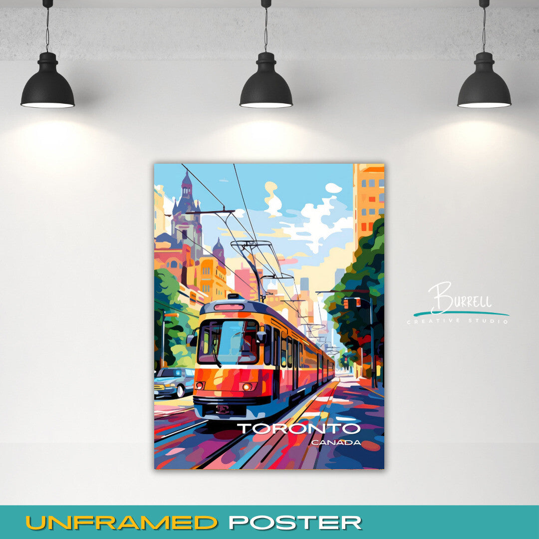 Toronto Ontario Streetcar Travel Poster & Wall Art Poster Print