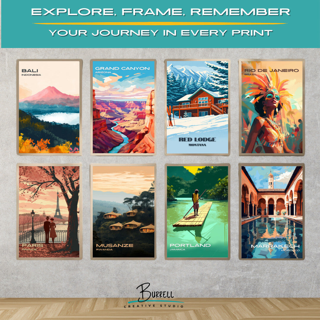 Red Lodge Montana Mountain Ski Resort Travel Posters & Wall Art Poster Print