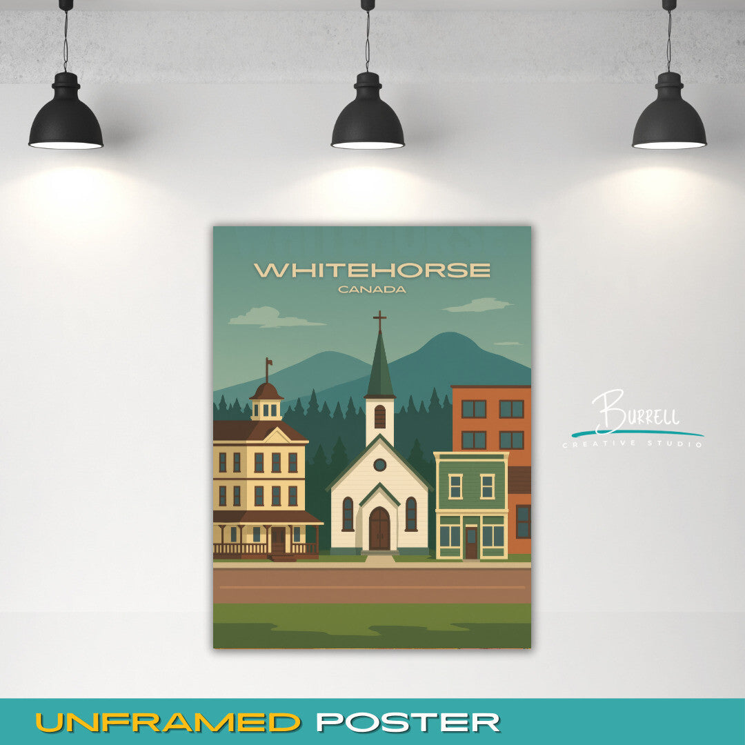 Whitehorse Canada Architecture Travel Poster & Wall Art Poster Print