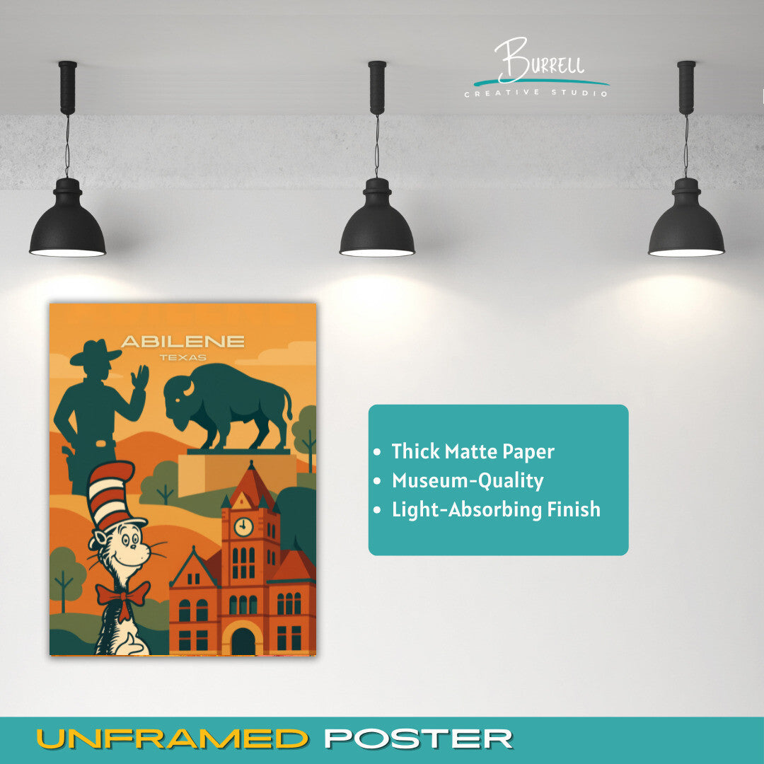 Abilene Texas Unique Attractions Travel Poster & Wall Art Poster Print