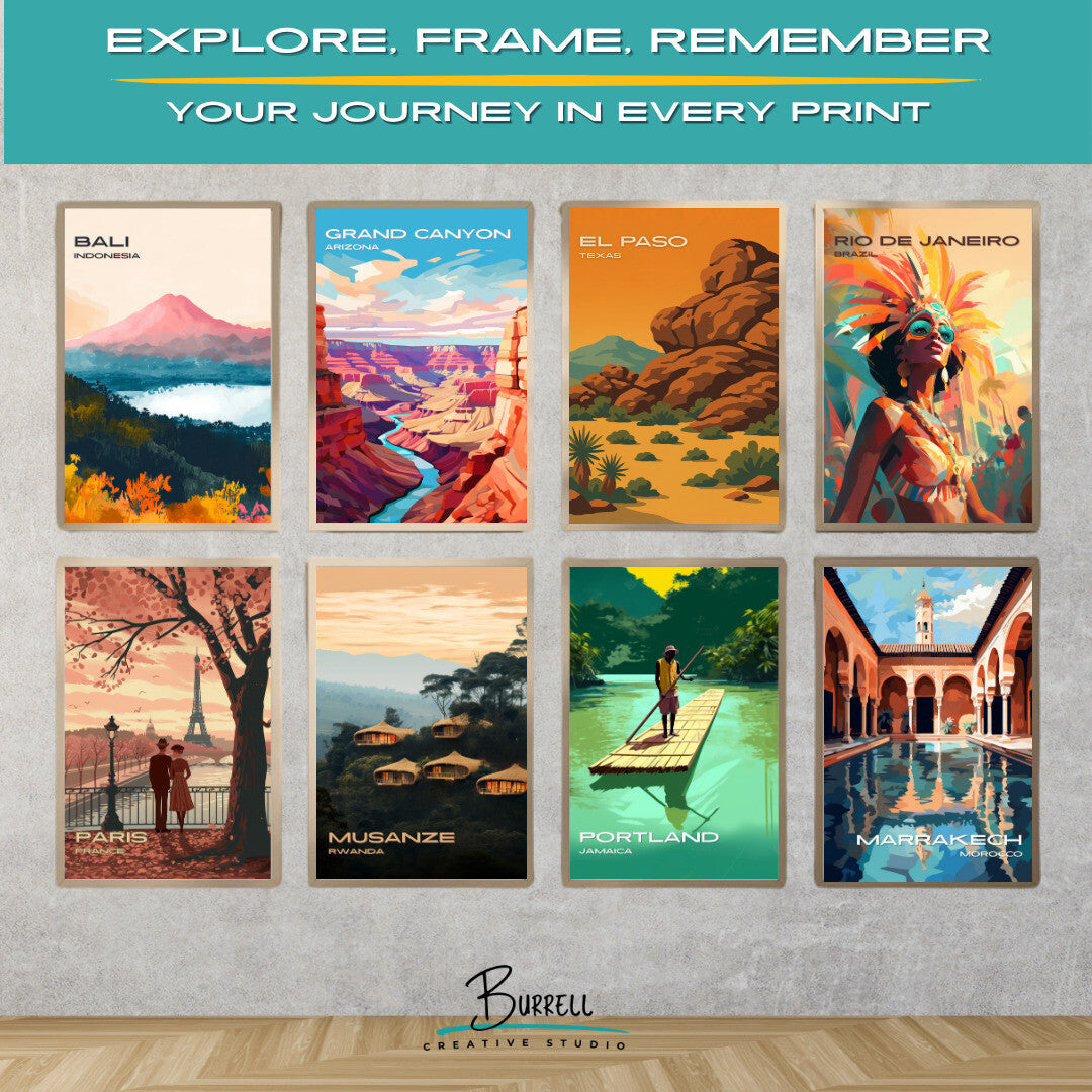 El Paso Texas Hueco Tanks View Travel Poster & Wall Art Poster Print