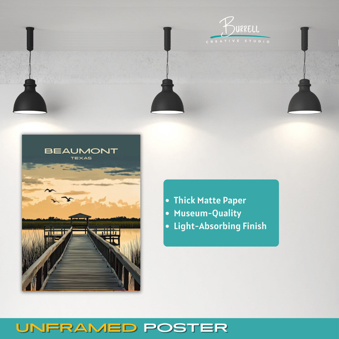 Beaumont Texas Cattail Marsch Wetlands And Boardwalk Travel Poster & Wall Art Poster Print