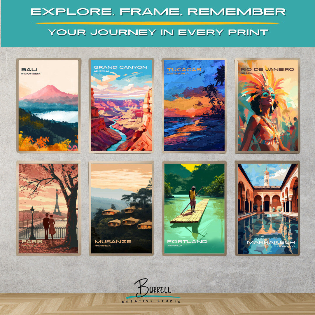 Tucacas Venezuela Coastal Sunset Travel Poster & Wall Art Poster Print