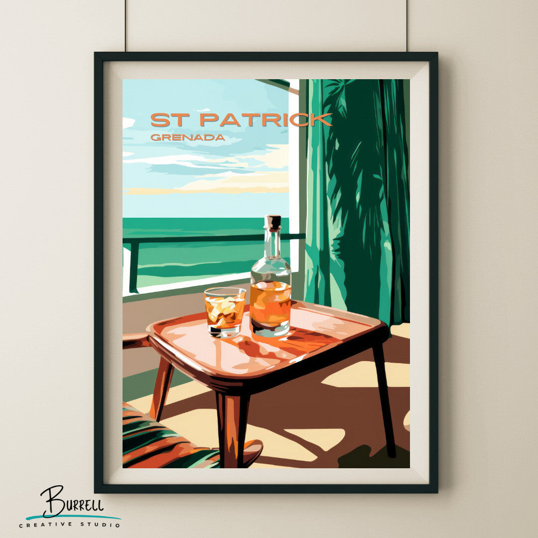 St Patrick Grenada Rivers Royale Grenadian Rum Travel Poster & Wall Art Poster Print