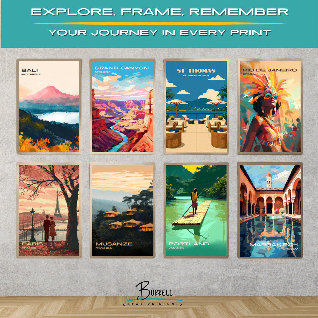 St Thomas US Virgin Islands Westin Rooftop Bar Travel Poster & Wall Art Poster Print