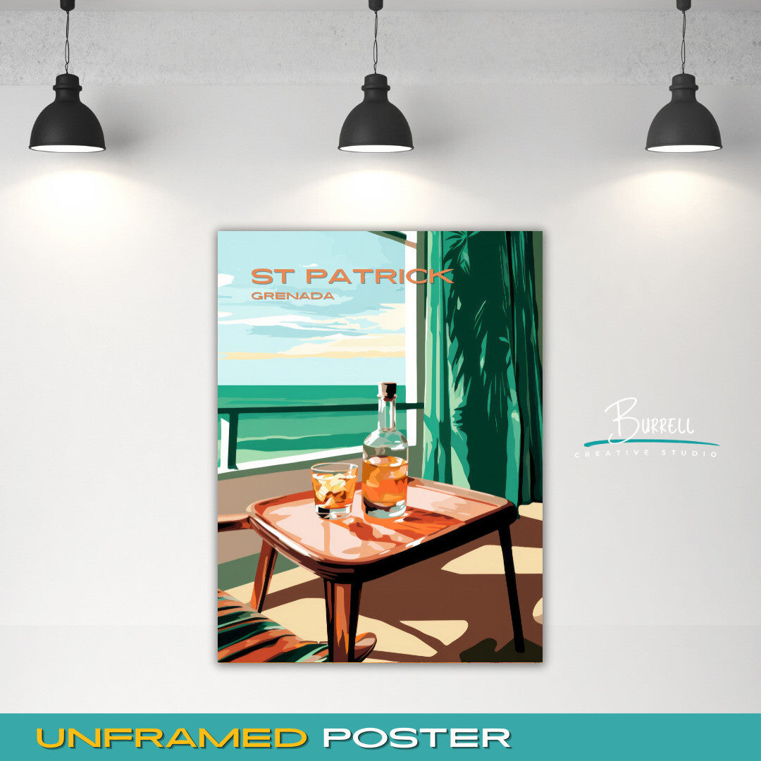 St Patrick Grenada Rivers Royale Grenadian Rum Travel Poster & Wall Art Poster Print