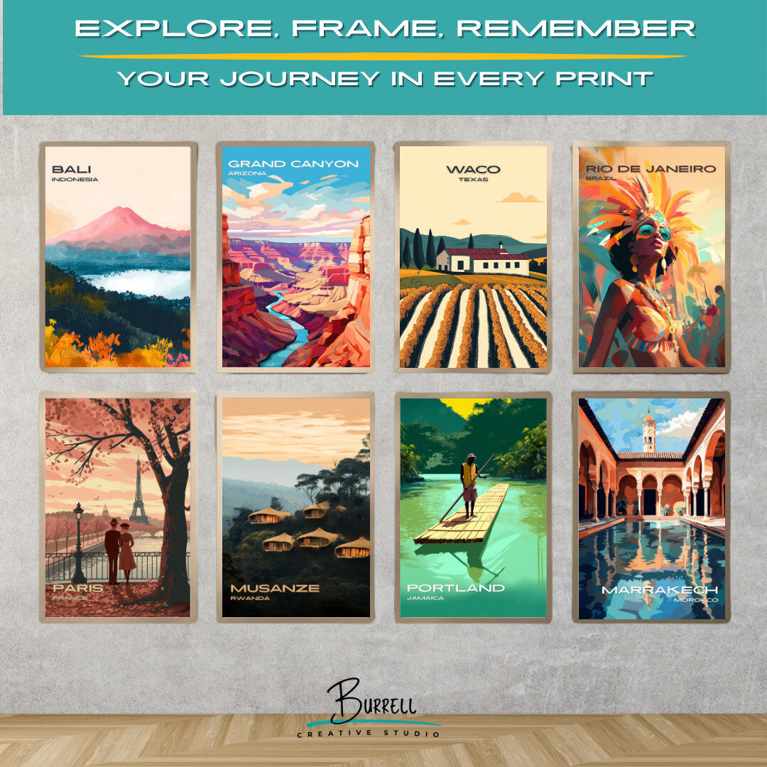 Waco Texas Wine Tasting Travel Poster & Wall Art Poster Print