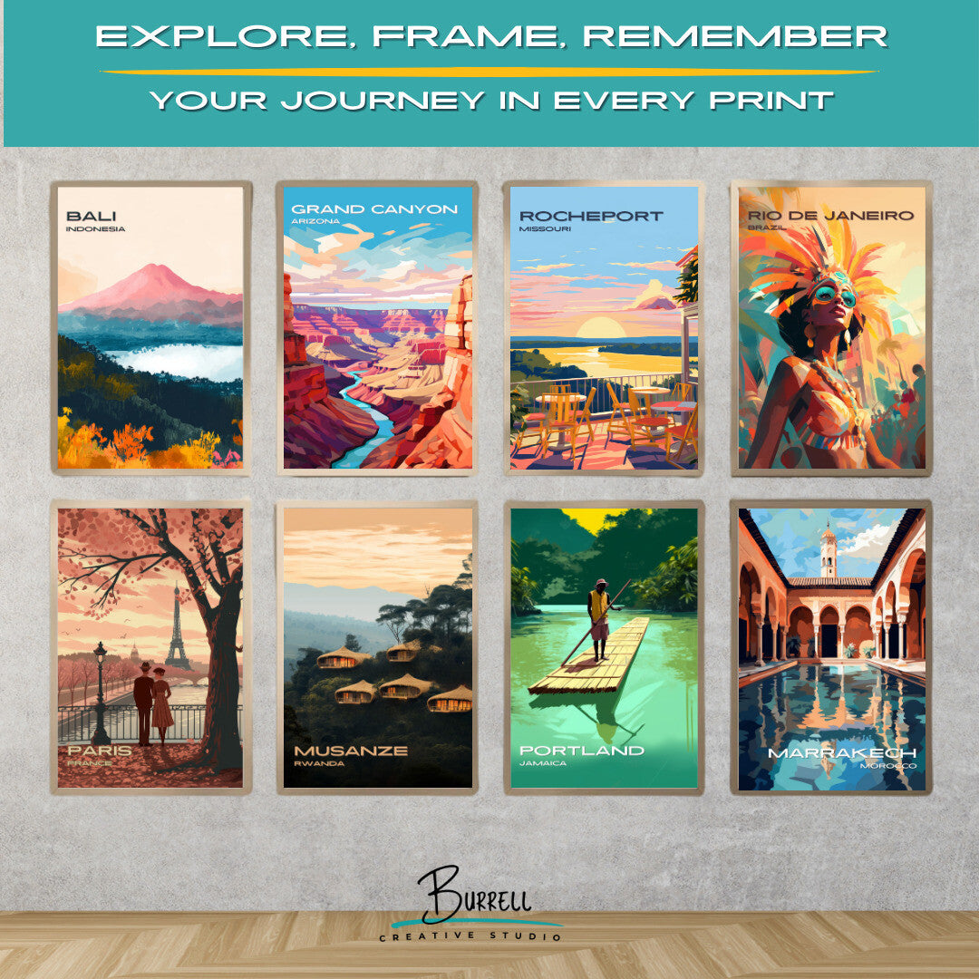 Rocheport Missouri Winery River View Travel Poster & Wall Art Poster Print