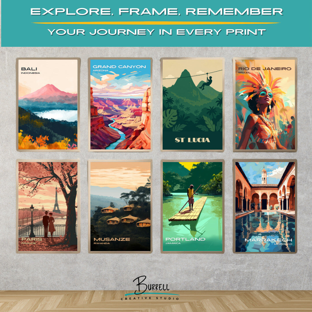 Castries St Lucia Rainforest Zipline Adventure Travel Poster & Wall Art Poster Print