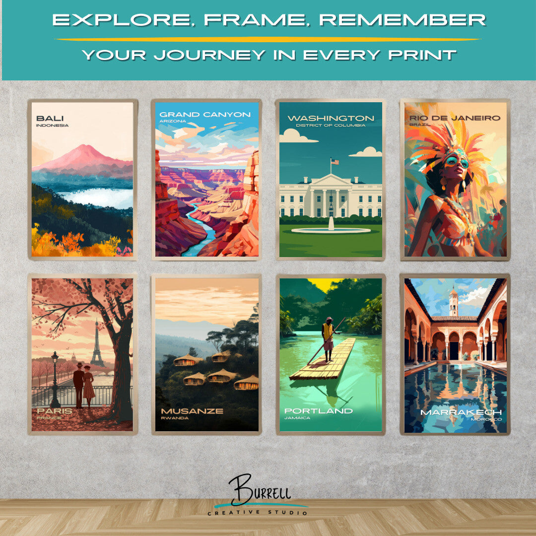 Washington District Of Columbia White House Travel Poster & Wall Art Poster Print