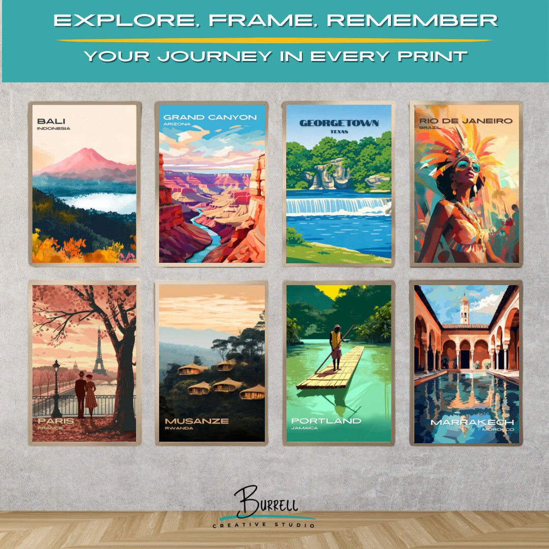Georgetown Texas Blue Hole Park Travel Poster & Wall Art Poster Print