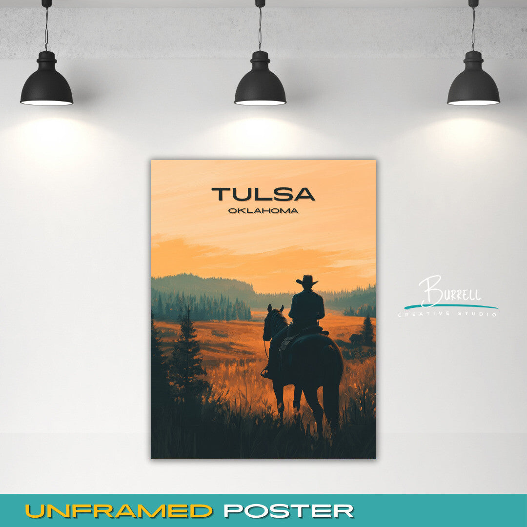 Tulsa Oklahoma Scenery Travel Poster & Wall Art Poster Print