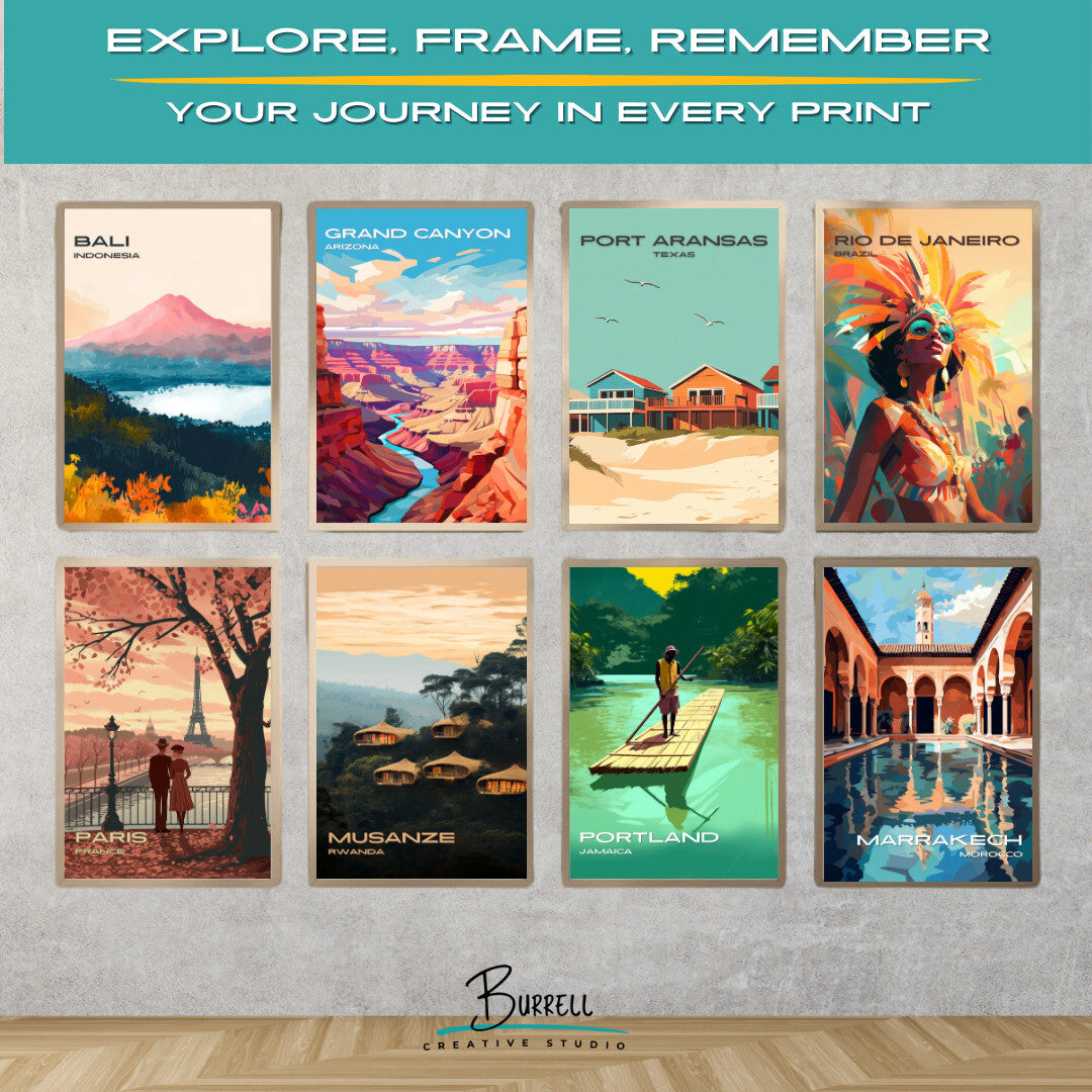 Port Aransas Texas Coastal Charm Travel Poster & Wall Art Poster Print
