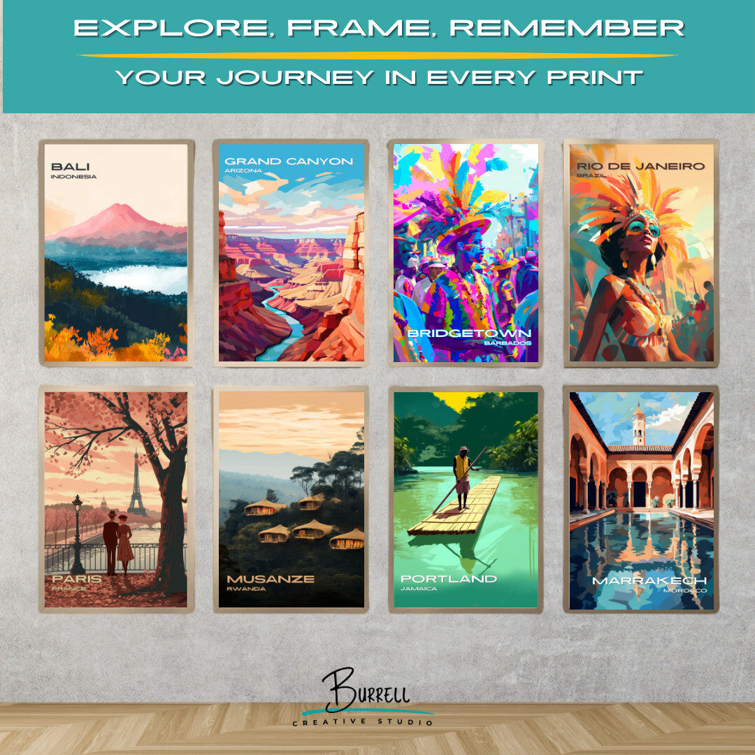 Bridgetown Barbados Cropover Travel Poster & Wall Art Poster Print