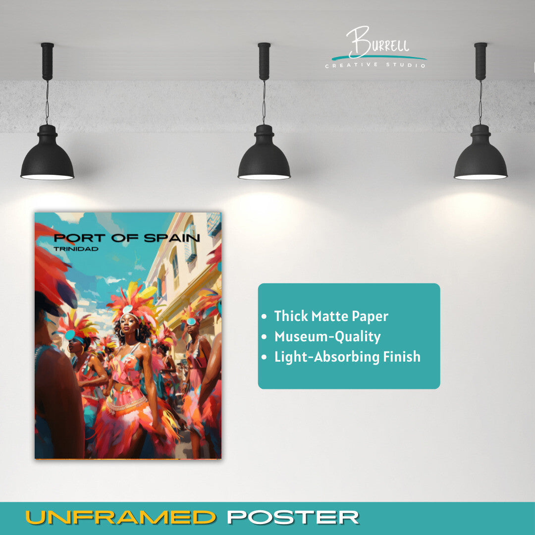 Port of Spain Trinidad Carnival Travel Poster & Wall Art Poster Print