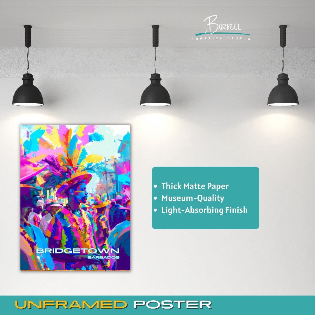 Bridgetown Barbados Cropover Travel Poster & Wall Art Poster Print
