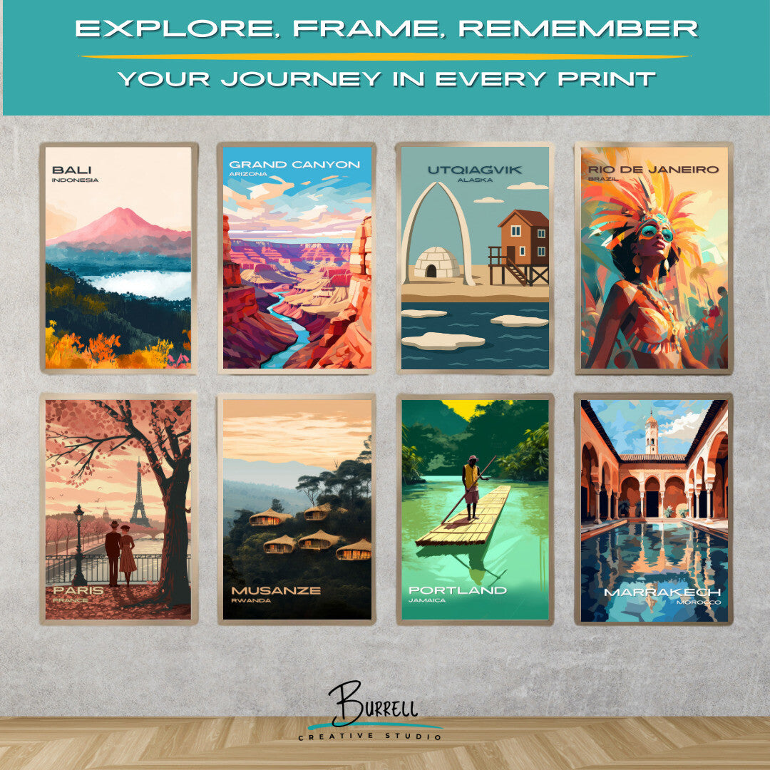 Utqiaġvik Alaska Unique Landmarks Travel Poster & Wall Art Poster Print