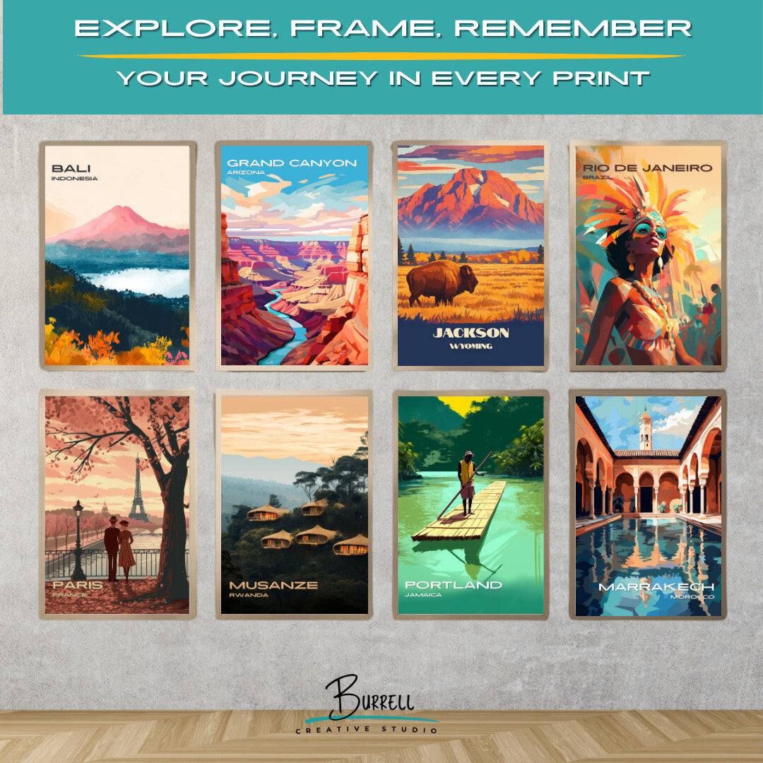 Jackson Wyoming Mount Moran Travel Posters & Wall Art Poster Print