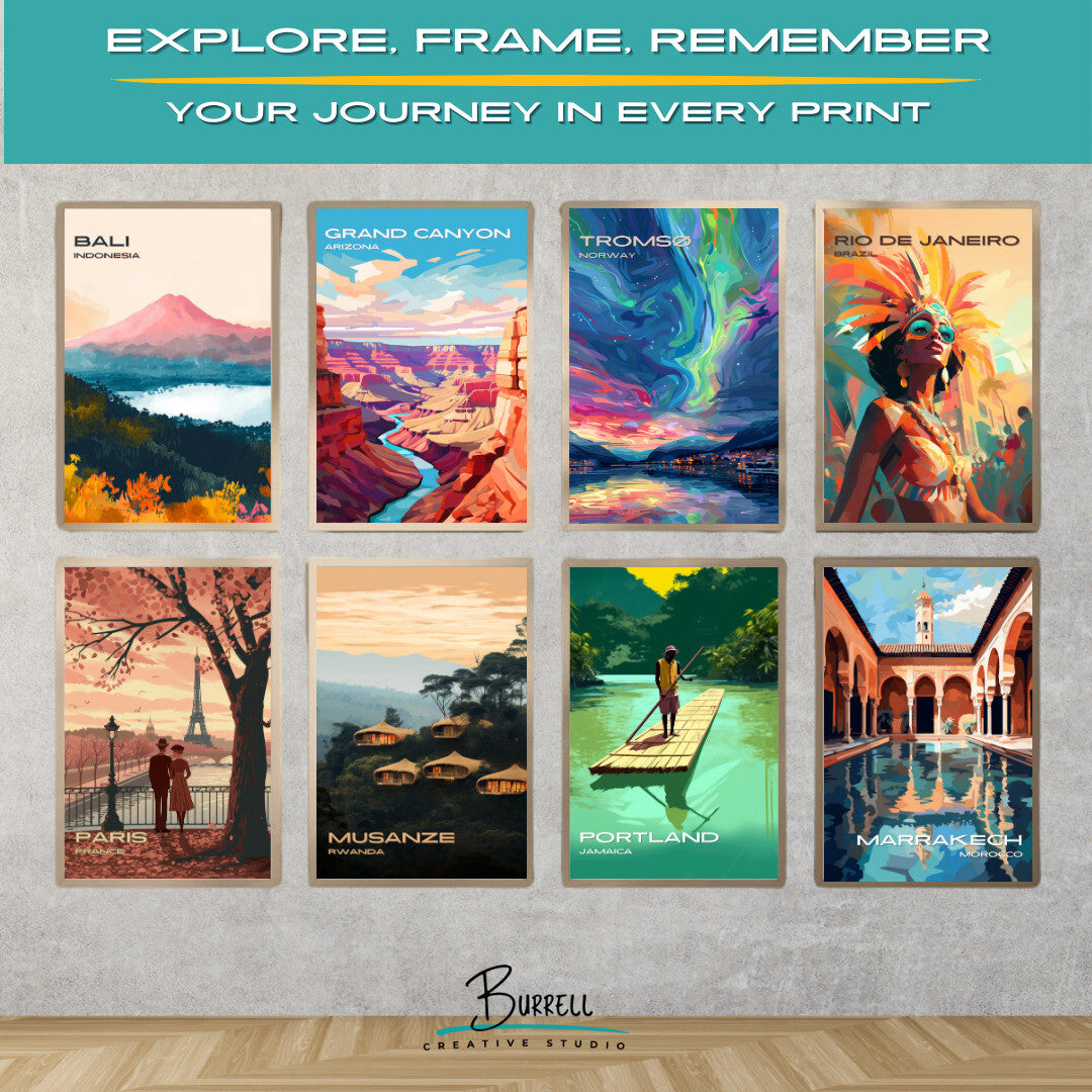 Tromsø Norway Coastal View Travel Poster & Wall Art Poster Print