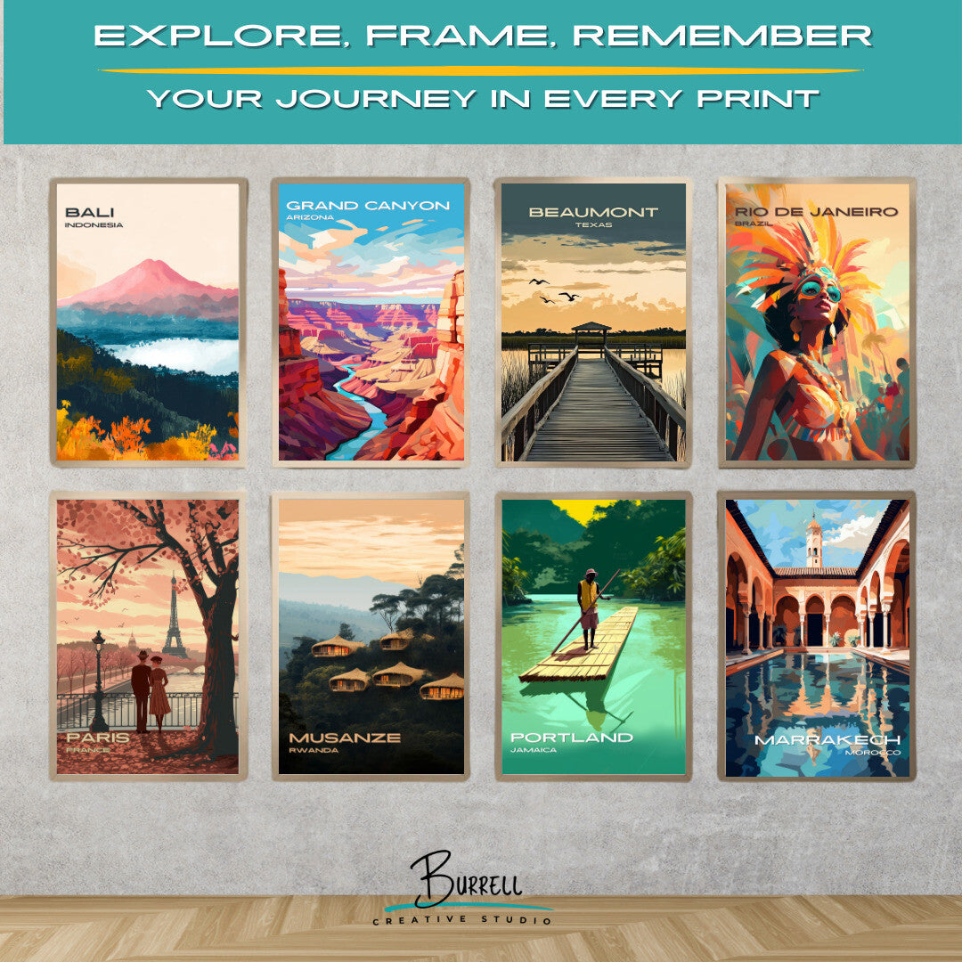 Beaumont Texas Cattail Marsch Wetlands And Boardwalk Travel Poster & Wall Art Poster Print