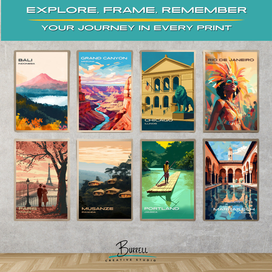 Chicago Illinois Art Museum Travel Poster & Wall Art Poster Print