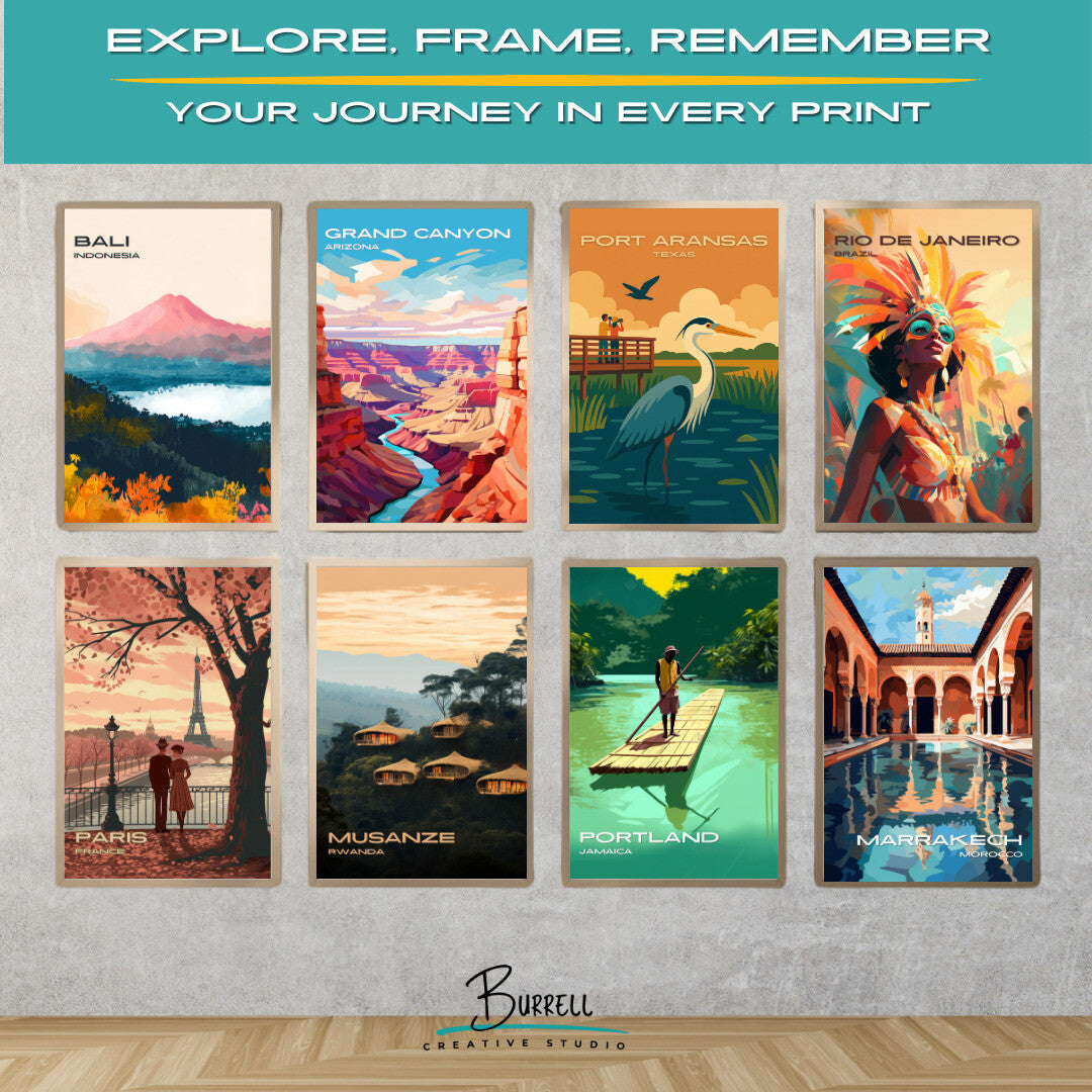 Port Aransas Texas Marine Wildlife Travel Poster & Wall Art Poster Print