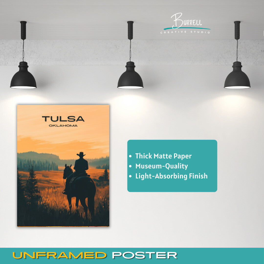 Tulsa Oklahoma Scenery Travel Poster & Wall Art Poster Print