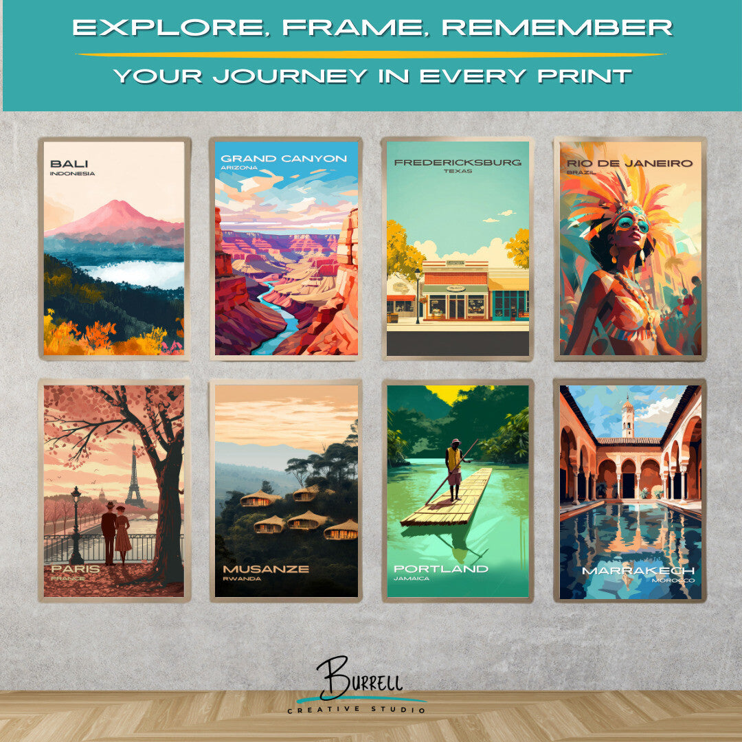 Fredericksburg Texas Historic Charm Travel Poster & Wall Art Poster Print